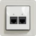 Sedna data socket (white insert, white glossy frame)